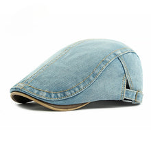 2025 Spring New Washed Denim Hat Men's Beret British Retro Cap Women's Casual Forward Hat