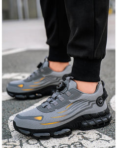 Big Size Men and Women Rotary Buckle Work Safety Shoes Men Air Soft Sole Lightweight Sneakers Protective Fashion Work Shoes