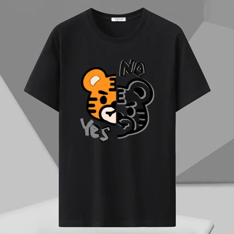 Mens T Shirts Printed Tee Plus Size 110-180kg 5XL 6XL 7XL Black T-shirt Round Neck Short Sleeve Oversized Tops Big Men Clothing