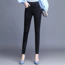 Winter Thicken Jeans Pencil Denim Pants Women Plush Velvet Lined