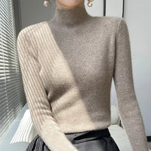 Autumn Winter Women Sweater Slim Fit Bottoming Shirt Basic Knitted Tops Black Long Sleeve Mock Neck Pullovers Strecth Innerwears