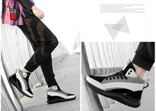 Men Boots Elevator Shoes Hidden Heels Canvas Heightening Shoes