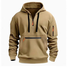 Men's autumn and winter pocket zipper hoodie fashion casual everyday with outdoor sports warm drawstring long-sleeved Tops