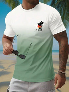 Summer Casual  Hawaiian Men's Fashion T-shirt Short Sleeve 3D Print