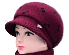 Winter Hat for Women Scarf Beanie Fleece Lined Ear Flap Thermal Knitted Berette Unisex Cold Weather Outdoor Mother Elderly