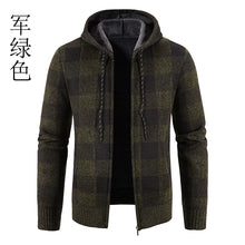 Men's New Plaid Jacket Hooded Sweater Autumn Winter Fleece Outwear Thick Warm Casual Clothing Cold Windbreaker Coat