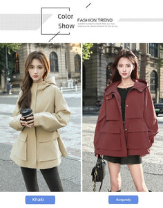 European Station Fashionable Popular Mid Length Long Length Trench Coat Parka 2024 New Arrival Casual Classy Fashionable Female High-End Coat