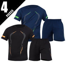 2/4 Pcs Men's Quick-drying Sports Fashion Suit Loose Plus Size Breathable Short Sleeve Joker Running Fitness And Leisure Shorts