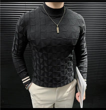 High Quality Half High Collar Knitted Sweater for Men Casual Business Pullover Sweater Slim Fit Warm Knitwear Tops Autumn Winter