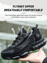 Big Size Men and Women Rotary Buckle Work Safety Shoes Men Air Soft Sole Lightweight Sneakers Protective Fashion Work Shoes