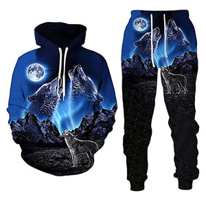 Tracksuit Men Animal 3D Tiger Printed Hoodie + Pants Suit 2 Pcs Sportwear Mens Tracksuit Set Men's Clothing designer clothes men