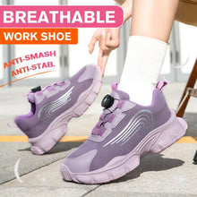 Big Size Men and Women Rotary Buckle Work Safety Shoes Men Air Soft Sole Lightweight Sneakers Protective Fashion Work Shoes