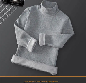 Korean Clothing Casual Men's White Thermal Fleece COTTON Fall Winter Underwear Long Sleeve Men's Oversize T-shirt Tee Shirt