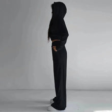 Women's Fall and Winter Hot Fashion Set Zipper Hoodie Drawstring Tracksuit Trouser Solid Color Two-piece Set