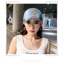 Denim Hat Baseball Cap Women Rhinestone Sports Cap Trendy Leisure Sunshade Outdoor New Korean Casual Cowboy Retro