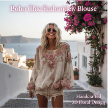 3D Flower Print Long Sleeved Breathable Autumn Shirts Female O Neck Loose Bohemian T-shirts 2025 Casual Holiday Top Blouses