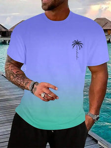 Summer Casual  Hawaiian Men's Fashion T-shirt Short Sleeve 3D Print