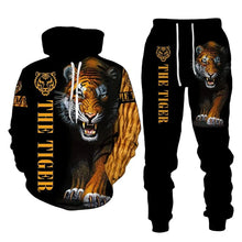 Tracksuit Men Animal 3D Tiger Printed Hoodie + Pants Suit 2 Pcs Sportwear Mens Tracksuit Set Men's Clothing designer clothes men