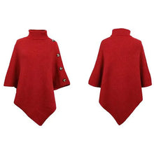 Fashion Winter Women Turtleneck Irregular Loose Pullover Shawl Cape Sweater Solid Color Autumn Knitted Long Tops Casual Clothing