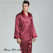 Plus Size Men's Sleepwear 2PCS Pajamas Set Spring Autumn Long Sleeve Trouser Pijamas Suit Loungewear Loose Silk Satin Home Wear