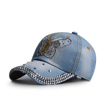 Denim Hat Baseball Cap Women Rhinestone Sports Cap Trendy Leisure Sunshade Outdoor New Korean Casual Cowboy Retro
