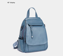 Zency Genuine Leather Women's Fashion Backpack High Quality School Travel Shoulder Bags Satchel Rucksack Multifunctional Pockets