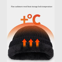 Men's Big Size Knitted Hat for Winter Warm Wool Blend Hat Tide Big Head Thickened Fleece-lined Cold-proof Cotton Beanies 60-65cm