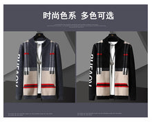 Knit Men 's Cardigan Sweater Coat Men Wool Cotton Sweatercoat Striped Fashion christmas Autumn Knitted Sweater Jacket