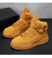 2024 Men's Skateboard  High Top Platform Sneakers  Leather Lace-up