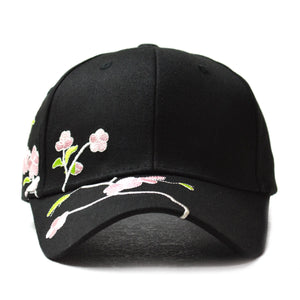 Flower Embroidery Baseball Caps Women  Long Brim Sun Visor Hats