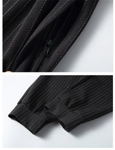 Stripe Sets Men 10XL 11XL Plus Size Suits Stripe Cargo Shirts Jacket Pants Male Fashion Casual Spring Autumn Suits Big Size 11XL