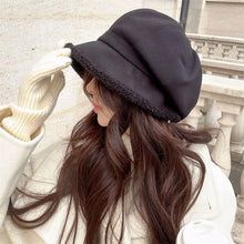 Winter Hats for Women Suede Bucket Hat Plus Velvet Lamb Hair Caps Outdoor Warm Thick Beret Wide Brim Windproof Cap Thick Hats