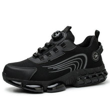 Big Size Men and Women Rotary Buckle Work Safety Shoes Men Air Soft Sole Lightweight Sneakers Protective Fashion Work Shoes