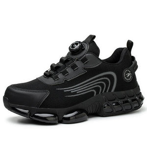 Big Size Men and Women Rotary Buckle Work Safety Shoes Men Air Soft Sole Lightweight Sneakers Protective Fashion Work Shoes