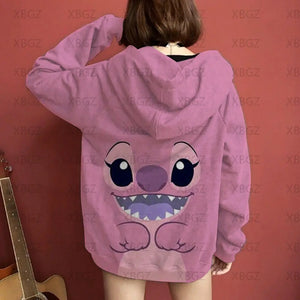 Disney Stitch Sweatshirt Woman/ Men's Sweatshirts Fashion Y2k  Couple Hoodies 3D Print