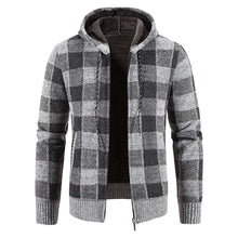 Men's New Plaid Jacket Hooded Sweater Autumn Winter Fleece Outwear Thick Warm Casual Clothing Cold Windbreaker Coat