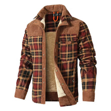 Men's Jackets Winter Windproof Warm Casual Bomber Coat Plaid Sherpa Lined Flannel Outdoor Classic Jacket Men US Size