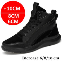 Men Boots Elevator Shoes Hidden Heels Canvas Heightening Shoes