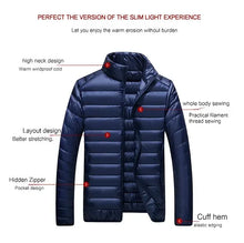 Men Waterproof Lightweight Padded Duck Down Jacket Autumn/ Winter