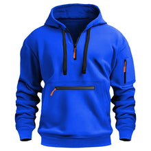 Men's autumn and winter pocket zipper hoodie fashion casual everyday with outdoor sports warm drawstring long-sleeved Tops
