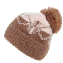 Winter Hat for Women Warm Plus Velvet Thickened Imitation Mink Wool Hat Outdoor Ski Hat Snowflake Knit Hat Keep Warm
