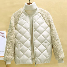 Thin Light Down Cotton Jacket Female Short Coat Autumn Winter Hooded Loose Lamb Wool Cotton Jacket