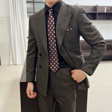 High-quality, fashionable, stylish, versatile and trendy wedding dress sets, dinner sets, men's slimming double-breasted suit se