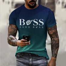 Men's round neck short sleeved T-shirt, 3D printed large casual sweater, fashionable trend, summer