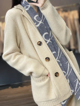 100% Merino Wool Cardigan Women's Suit Collar Cashmere  Thickened Jacket