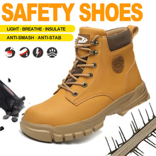 High-top PU anti-smash anti-puncture breathable safety shoes