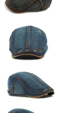 2025 Spring New Washed Denim Hat Men's Beret British Retro Cap Women's Casual Forward Hat
