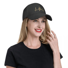 Classic Heartbeat Line Music Gold Baseball Cap for Men Women Custom Adjustable