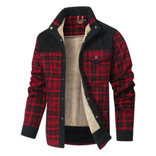 Men's Jackets Winter Windproof Warm Casual Bomber Coat Plaid Sherpa Lined Flannel Outdoor Classic Jacket Men US Size