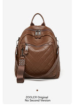 ZOOLER First Layer Genuine Leather Backpack Designed  Plaid Large Capacity Backpack School Bags College Girl Hot#SC1703